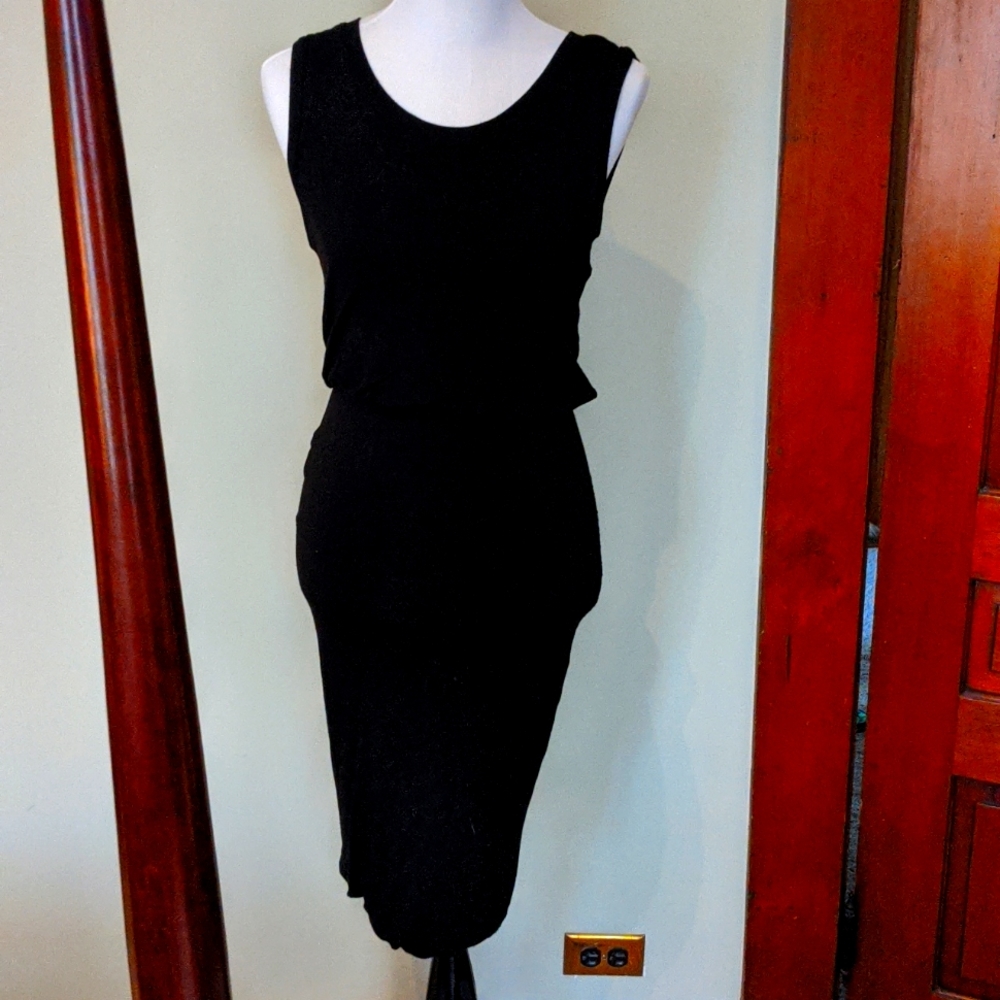 Leith blouson bodycon sleeveless dress, size small, black